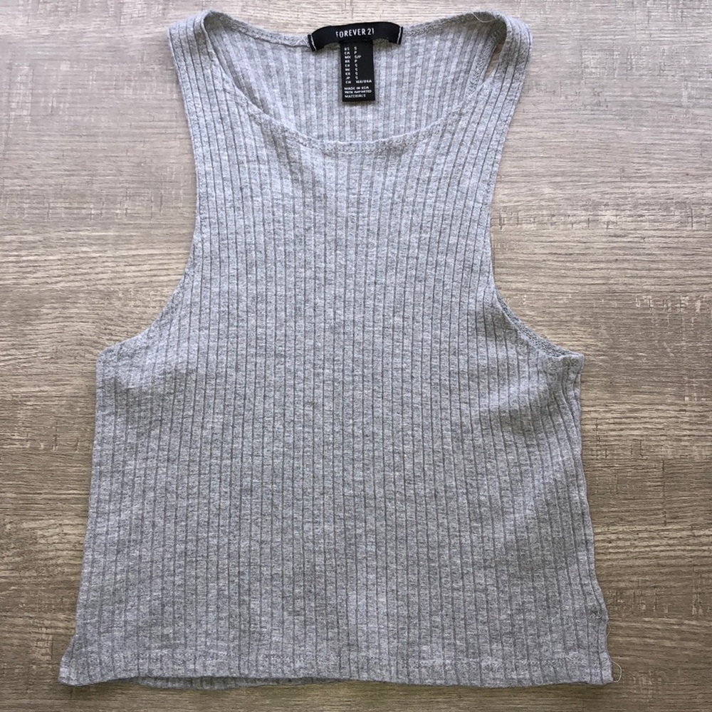 Forever 21 Light Grey Crop Top